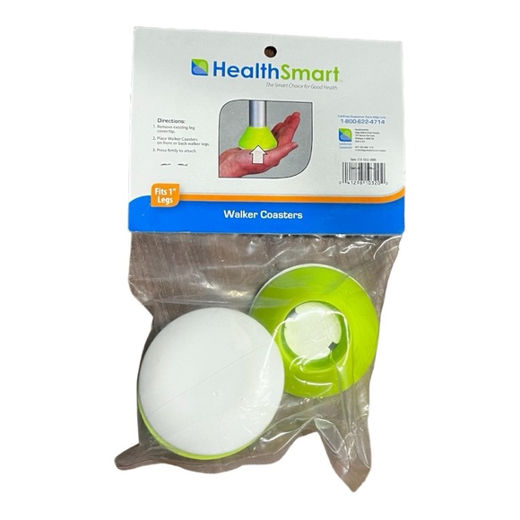 Walker Rollator Coasters Pads by HealthSmart fits 1” leg, bright color. NIP - Picture 2 of 6